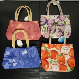Fiore Kids Mini Tote Bag Lot of 4 – Fruit & Print Patterns, NWT